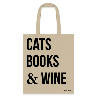 Bolsa Tote Cats Books & Wine Miniatura