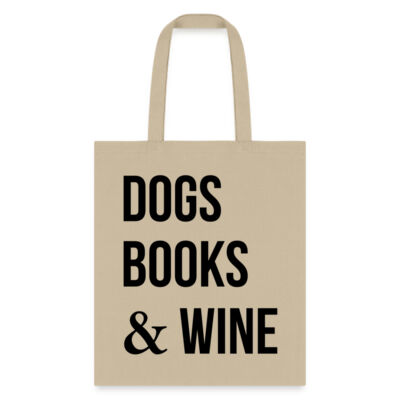 Tote Bag - Dogs Books & Wine Miniatura