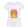 Playera Dama: Algodón Peinado Cuello V Miniatura